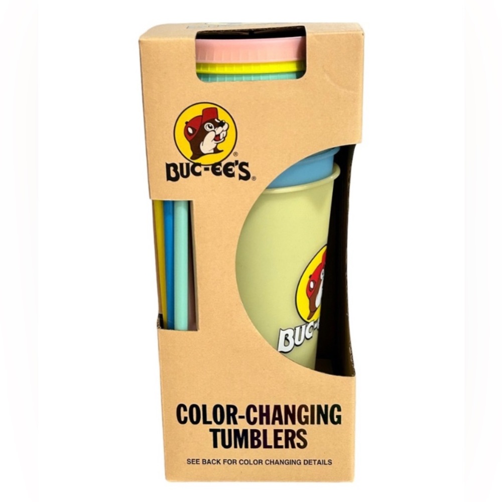 NWT Buc-ee's Color Changing (5) Tumblers with Lids and Straws PRICE FIRM!! - Picture 2 of 11